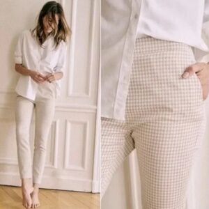 SEZANE CLARA TROUSERS in CAMEL/ECRU Size 36